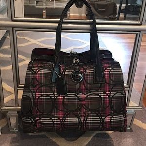 Coach Carryall Tartan Plaid Satchel